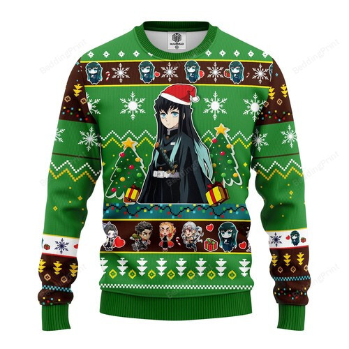 Muichiro Tokito Christmas Demon Slayer Anime Ugly Christmas Sweater, All Over Print Sweatshirt
