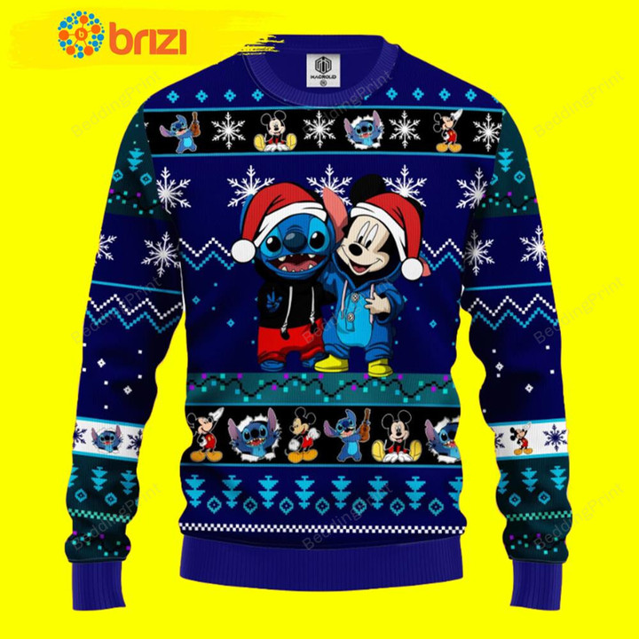 Stitch Mickey Mouse Ugly Christmas Sweater