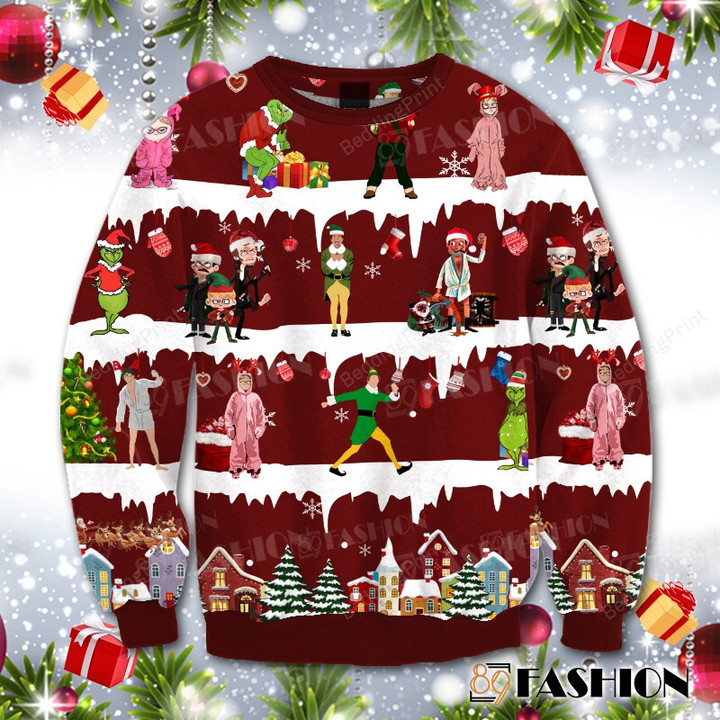 Christmas Films Ugly Christmas Sweater, All Over Print Sweatshirt