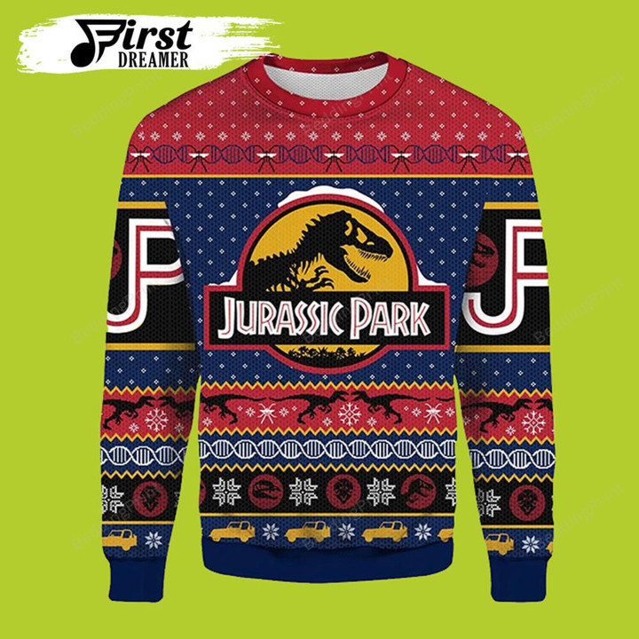 Dinosaur Skeleton Jurassic Park Merry Xmas 2022 Ugly Sweater
