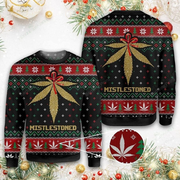 Merry Christmas Weed Ugly 3D Sweater