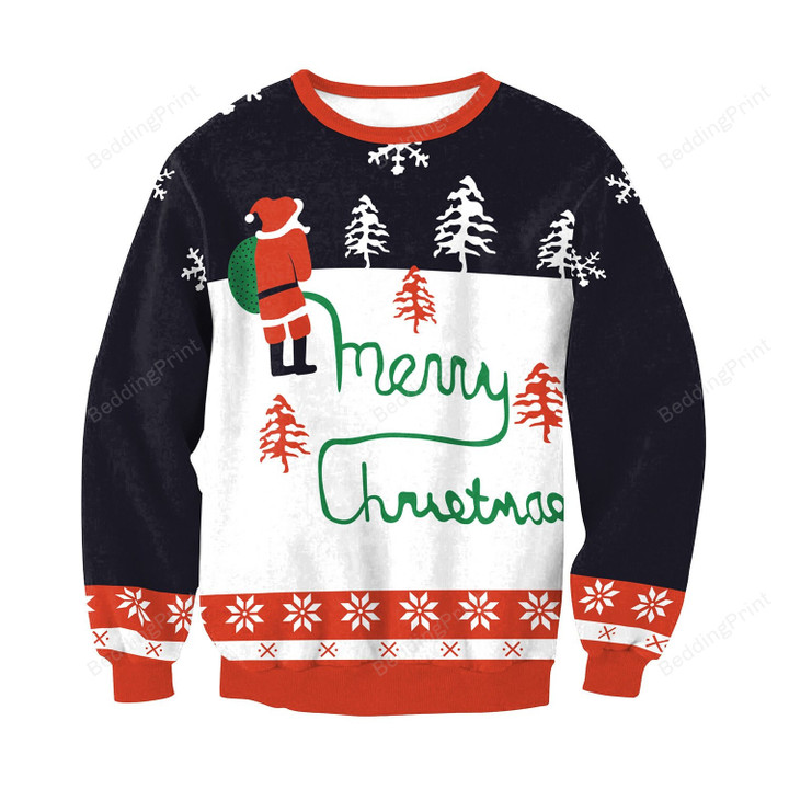 Funny Santa Claus Icon Super Cool 3D Ugly Christmas Sweater