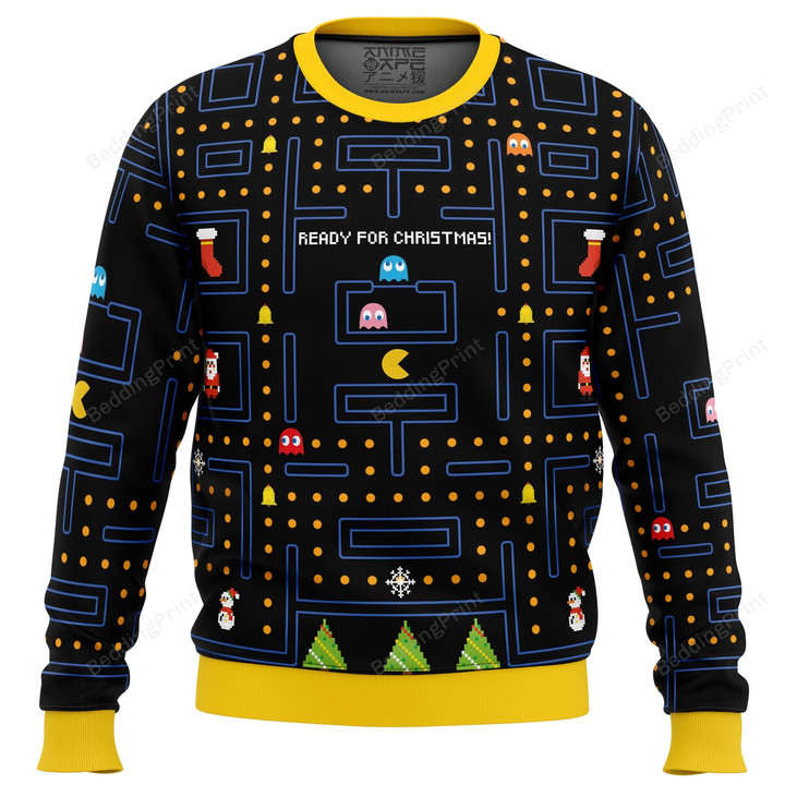Pac Man Ready For Christmas Ugly Sweater
