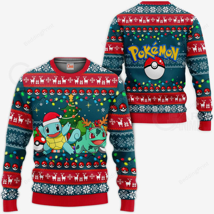 Bulbasaur And Squirtle Pokemon Ugly Christmas Sweater