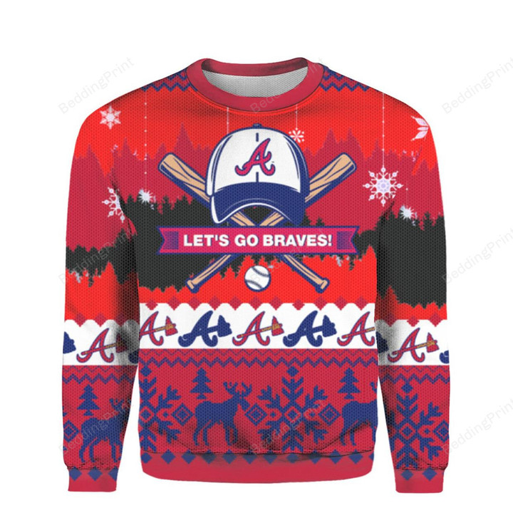 Let Is Go Atlanta Braves Ugly Christmas Sweater