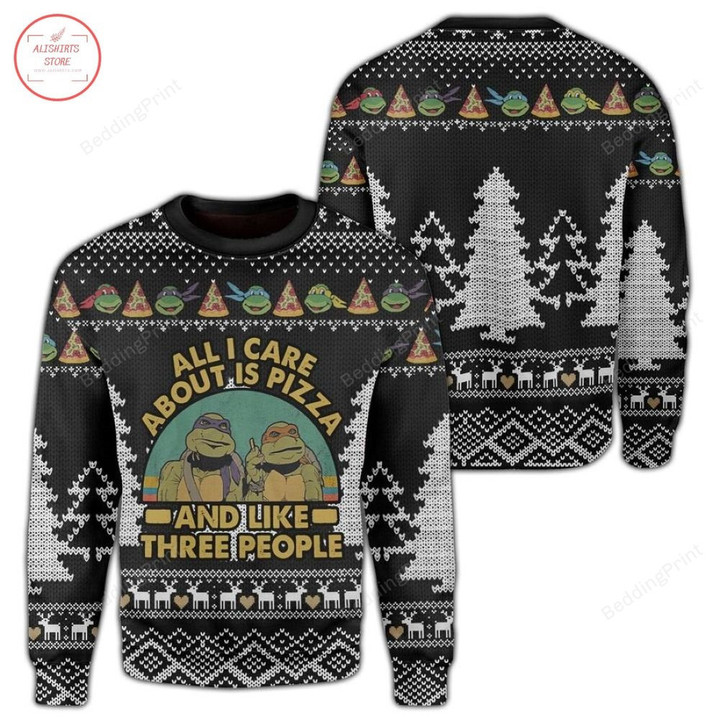 Teenage Mutant Ninja Turtles Pizza For Unisex Ugly Christmas Sweater, All Over Print Sweatshirt