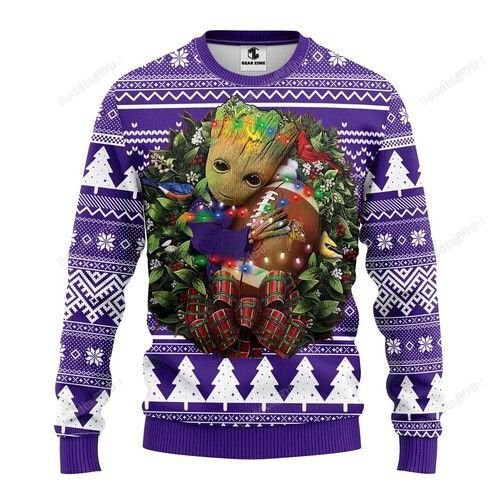 Nfl Minnesota Vikings Groot Hug Ugly Christmas Sweater, All Over...