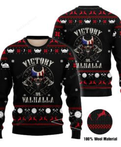 Victory Or Valhalla Full Printed Christmas Ugly Sweater