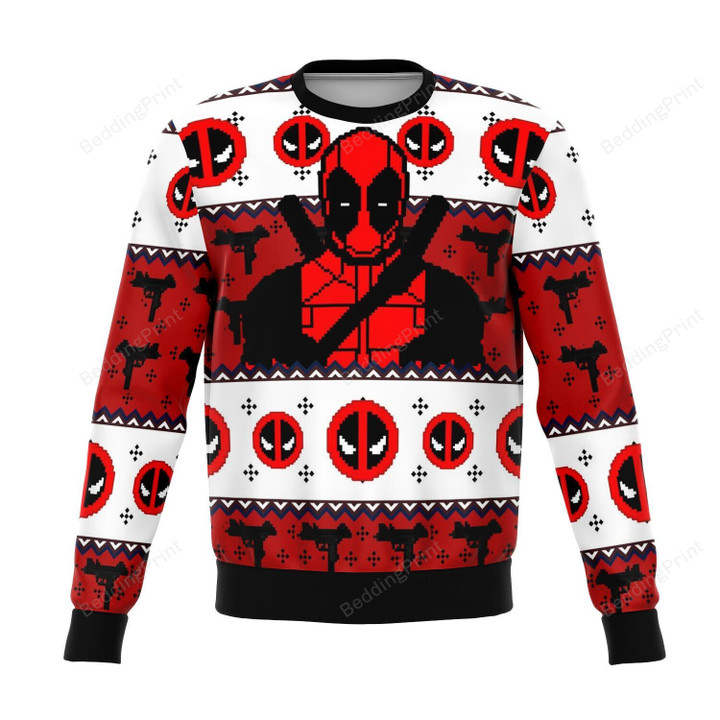 Deadpool Guy Ugly Christmas Sweater, All Over Print Sweatshirt