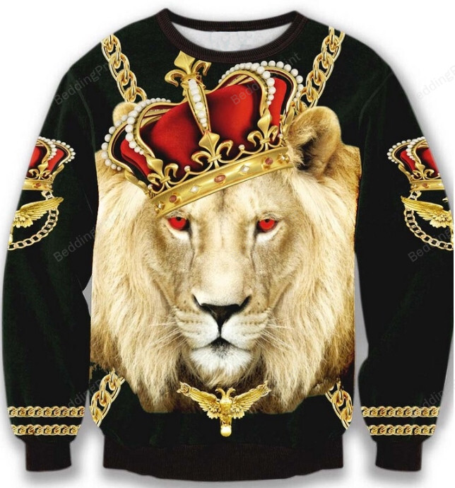 Ghetto Pimp Lion Swag 3D Ugly Sweater