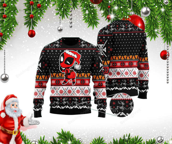 Deadpool Merry Kissmyass Ugly Christmas Sweater, All Over Print Sweatshirt