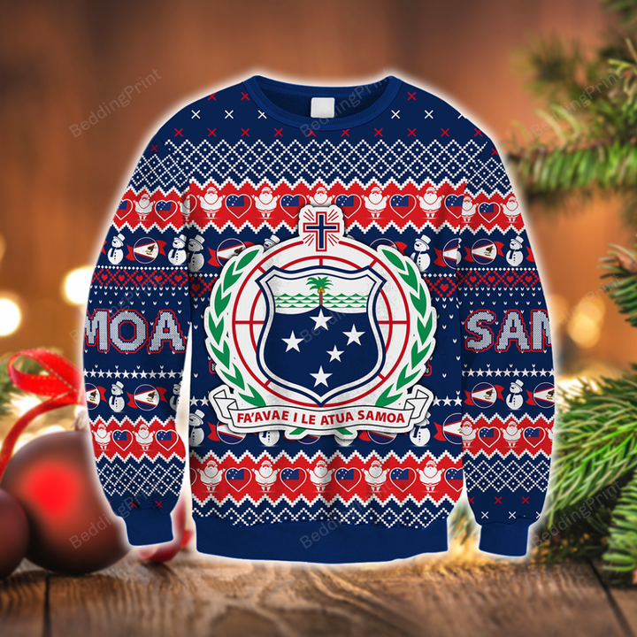 Samoa Ugly Christmas Sweater, All Over Print Sweatshirt