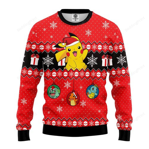 Pokemon Pikachu Ugly Christmas Sweater, All Over Print Sweatshirt
