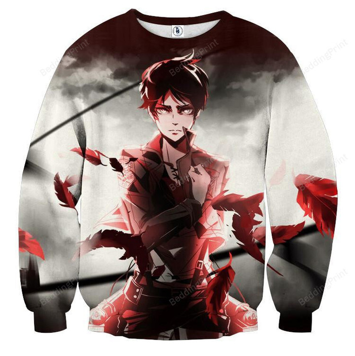 Attack On Titan Soldier Eren For Unisex Ugly Christmas Sweater, All Over Print Sweatshirt