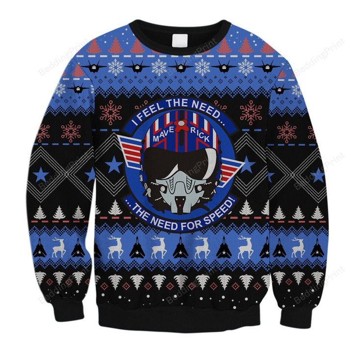 Top Gun Maverick Ugly Christmas Sweater, All Over Print Sweatshirt