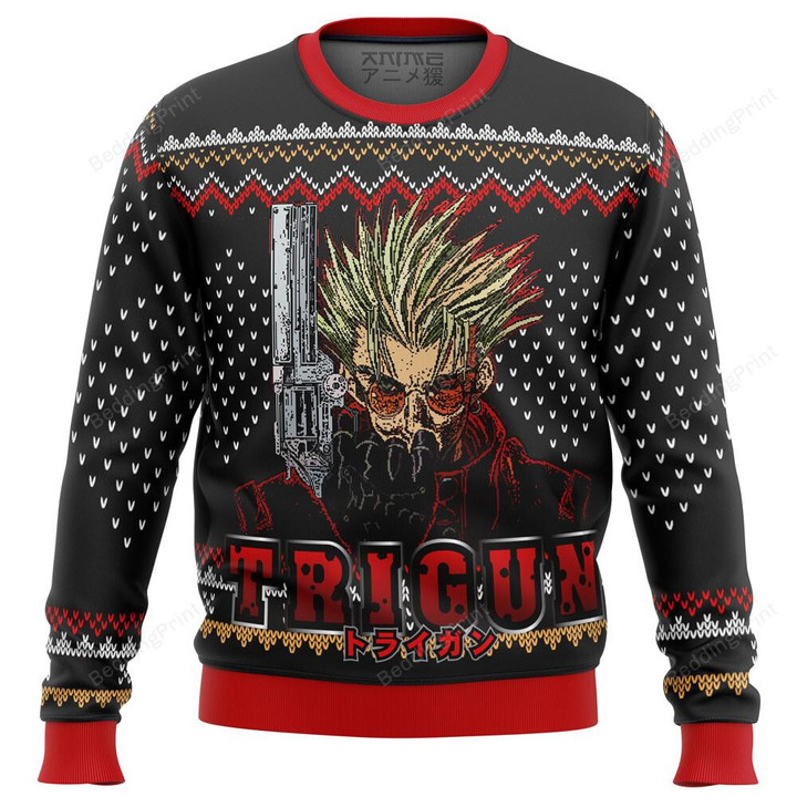 Trigun Vash Emblem Ugly Christmas Sweater, All Over Print Sweatshirt