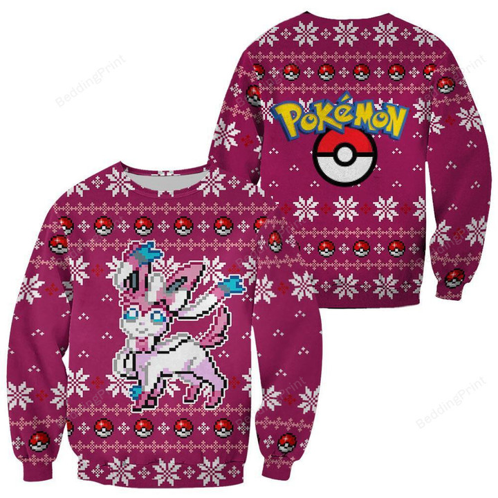 Pokemon Sylveon Ugly Christmas Sweater, All Over Print Sweatshirt