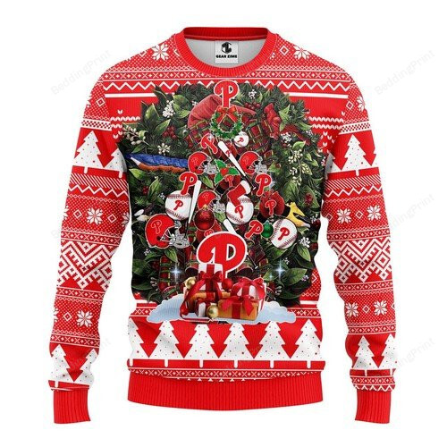 Mlb Philadelphia Phillies Ugly Christmas Sweater, All Over Print Sweatshirt