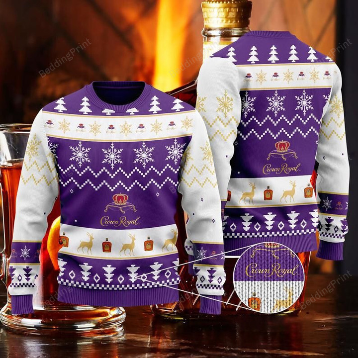 Crown Royal Whisky Ugly Christmas Sweater, All Over Print Sweatshirt