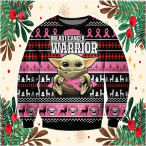 Baby Yoda With Cancer Ugly Christmas Sweater, All Over Print Sweatshirt