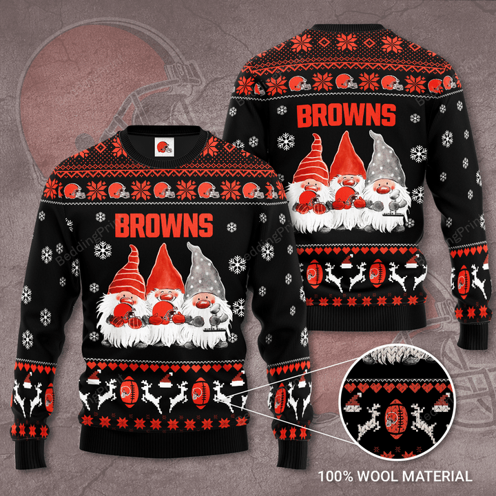 Cleveland Browns Gnome de Noel Christmas Ugly Sweater