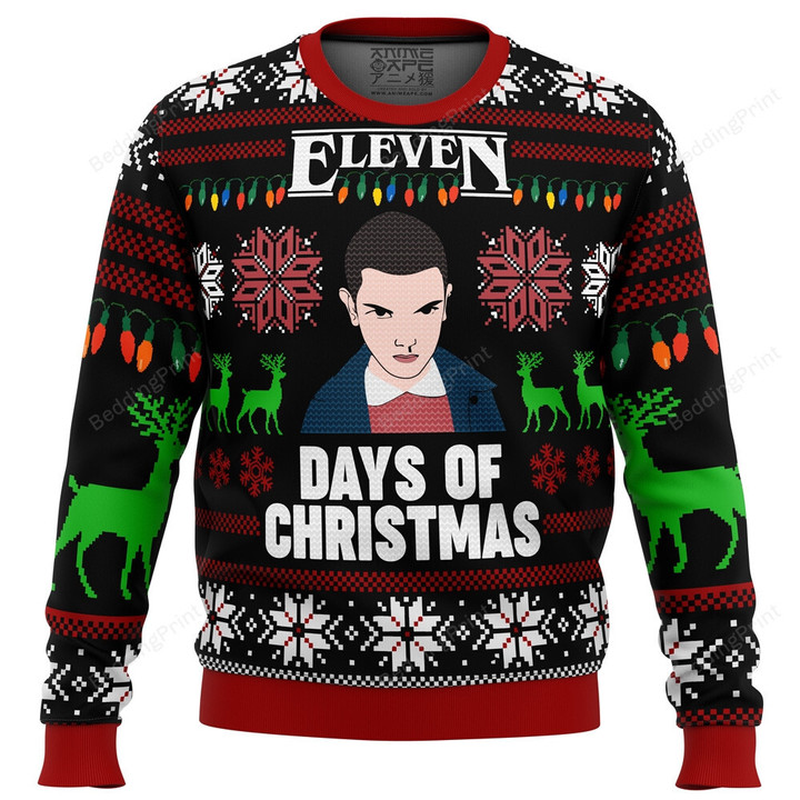 Stranger Things Eleven Days Of Xmas Ugly Sweater
