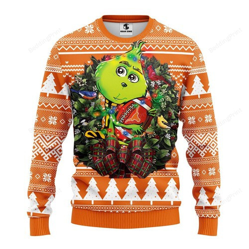 Ncaa Texas Longhorns Grinch Hug Ugly Christmas Sweater, All Over Print Sweatshirt