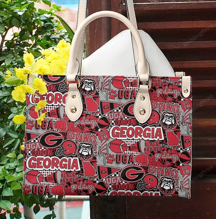 Georgia Bulldogs Leather Handbag, Georgia Bulldogs Leather Bag Gift