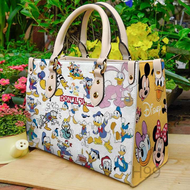 Donald Duck Leather Handbag, Donald Duck Leather Bag Gift