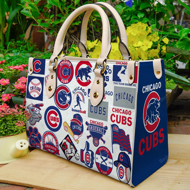Chicago Cubs Leather Handbag, Chicago Cubs Leather Bag Gift