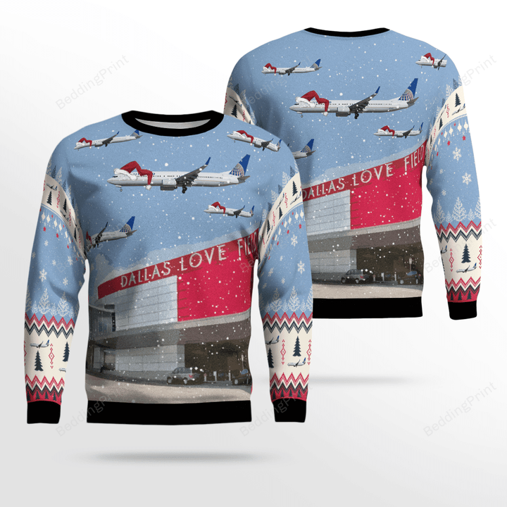 Boeing 737-900 Over Dallas Love Field Ugly Christmas Sweater