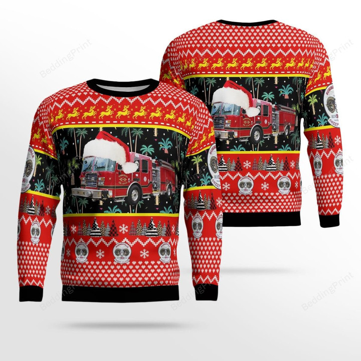 South Carolina, Summerville Fire-Rescue Engine Ugly Christmas Sweater
