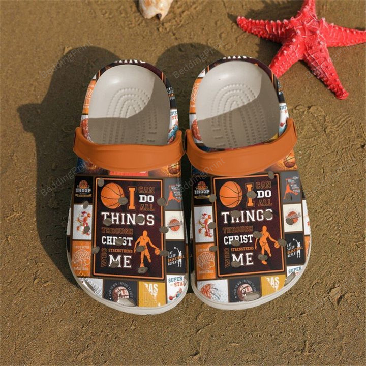 Basketball Christ Strengthens Crocs Crocband Clogs, Gift For Lover Basketball Crocs Comfy Footwear