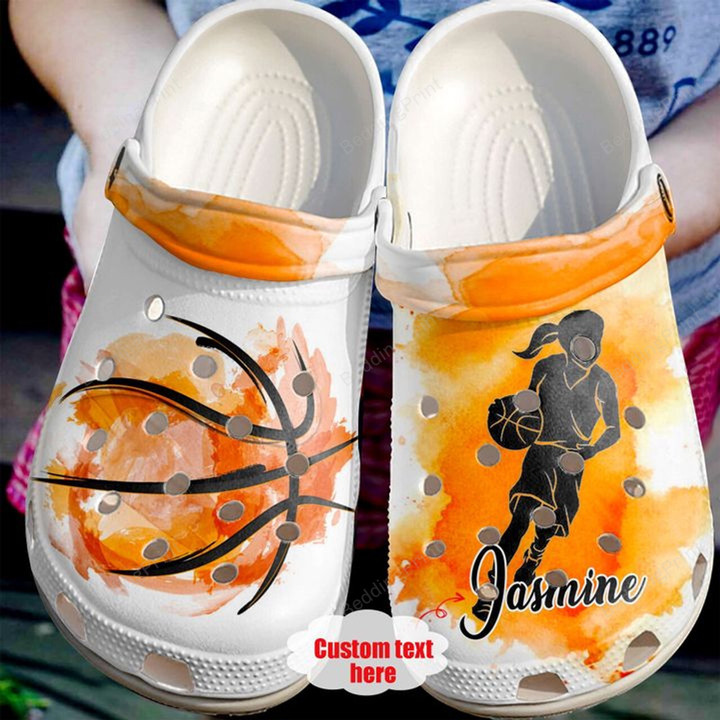 Personalized Basketball Player Crocs Crocband Clogs, Gift For Lover Basketball Crocs Comfy Footwear