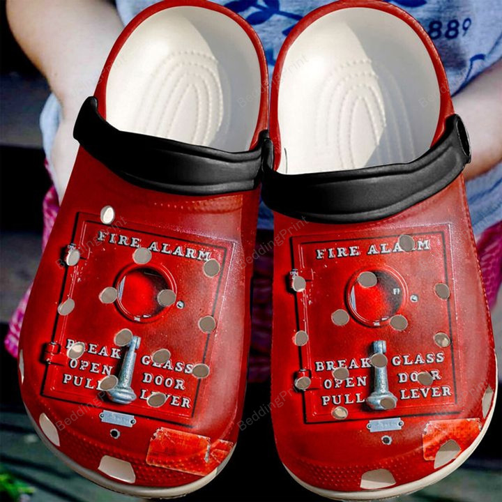 Firefighter Fire Alarm Crocs Crocband Clogs, Gift For Lover Firefighter Fire Alarm Crocs Comfy Footwear