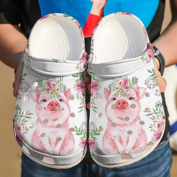 Farmer Baby Pig Crocs Crocband Clogs, Gift For Lover Farmer Baby Pig Crocs Comfy Footwear