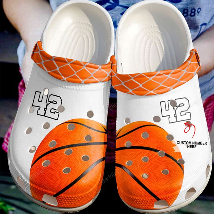 Personalized Basketball Crocs Crocband Clogs, Gift For Lover Basketball Crocs Comfy Footwear