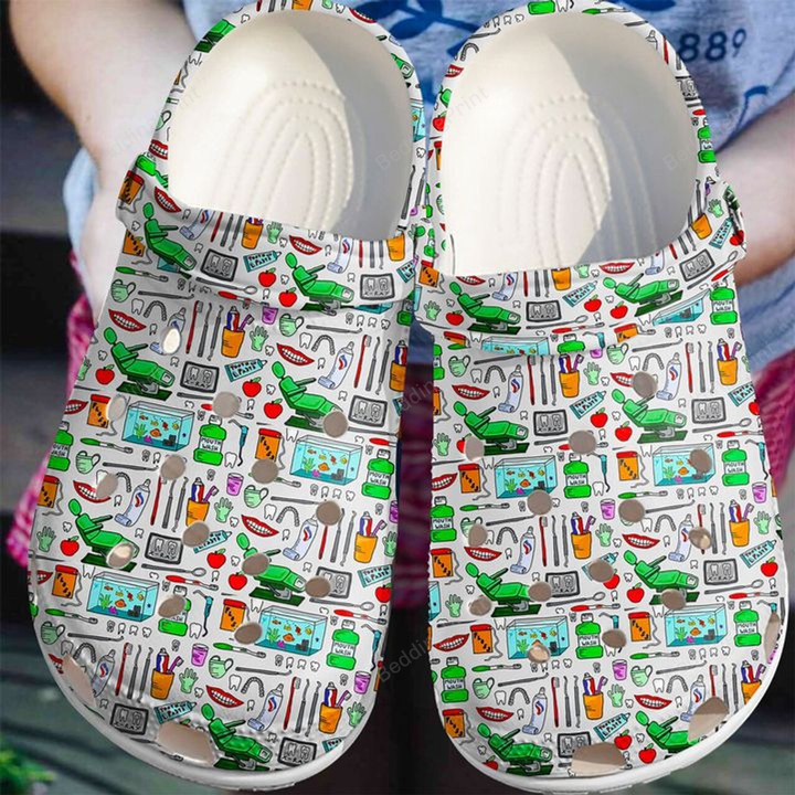Dentist Set Of Dentistry Crocs Crocband Clogs, Gift For Lover Dentist Crocs Comfy Footwear