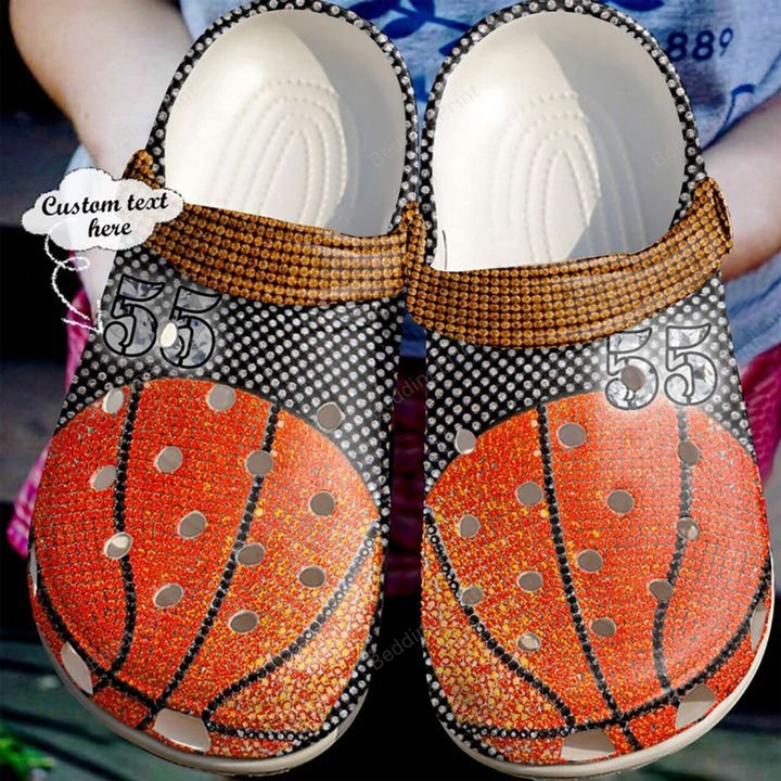 Personalized Basketball Diamond Crocs Crocband Clogs, Gift For Lover Basketball Crocs Comfy Footwear