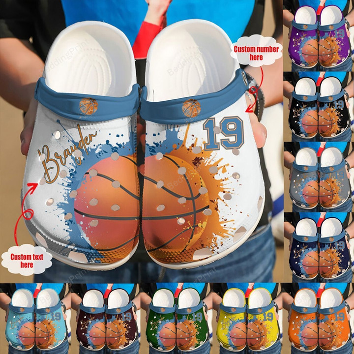 Personalized Basketball Crocs Crocband Clogs, Gift For Lover Basketball Crocs Comfy Footwear