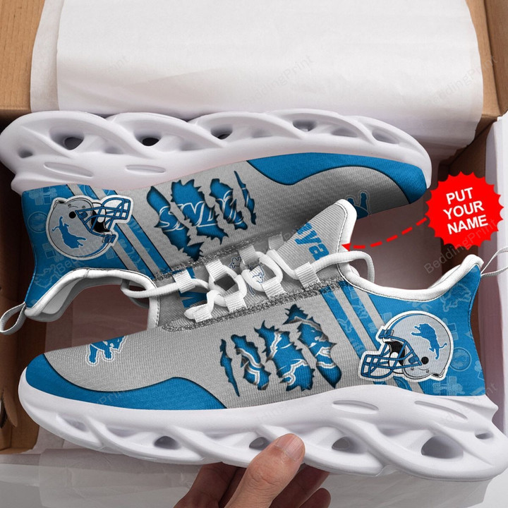 NFL Detroit Lions Custom Personalized Running Sports Max Soul Shoes