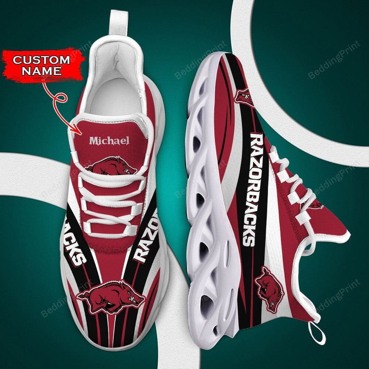 NCAA Arkansas Razorbacks Luxury Custom Name Max Soul Shoes