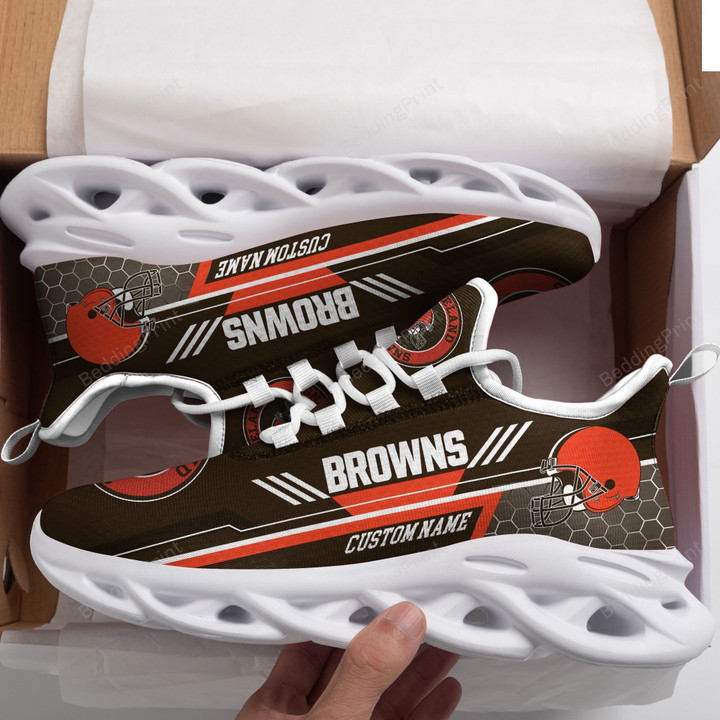 NFL Cleveland Browns Custom Personalized Running Sports Max Soul Shoes