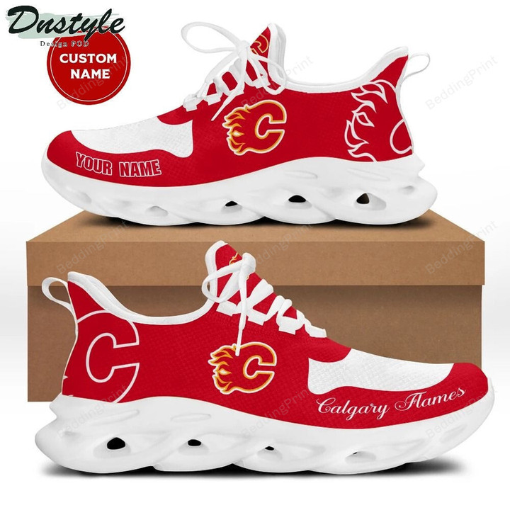 Calgary Flames NHL Custom Name Max Soul Shoes