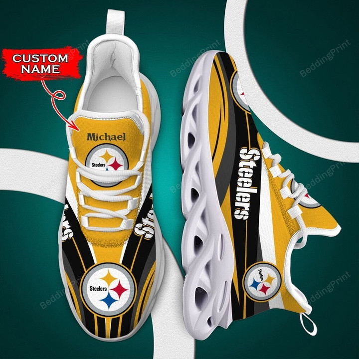 NFL Pittsburgh Steelers Luxury Custom Name Max Soul Shoes Style 2