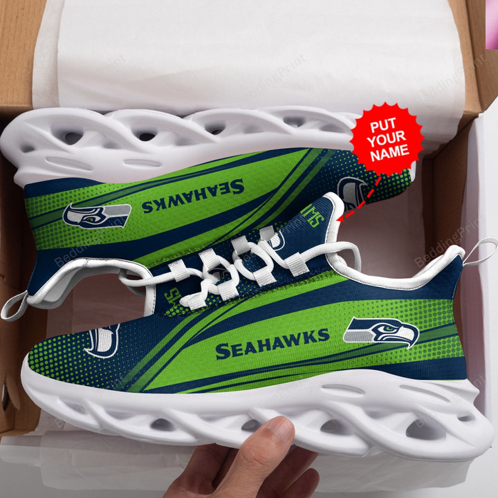NFL Seattle Seahawks Custom Personalized Running Sports Max Soul Shoes