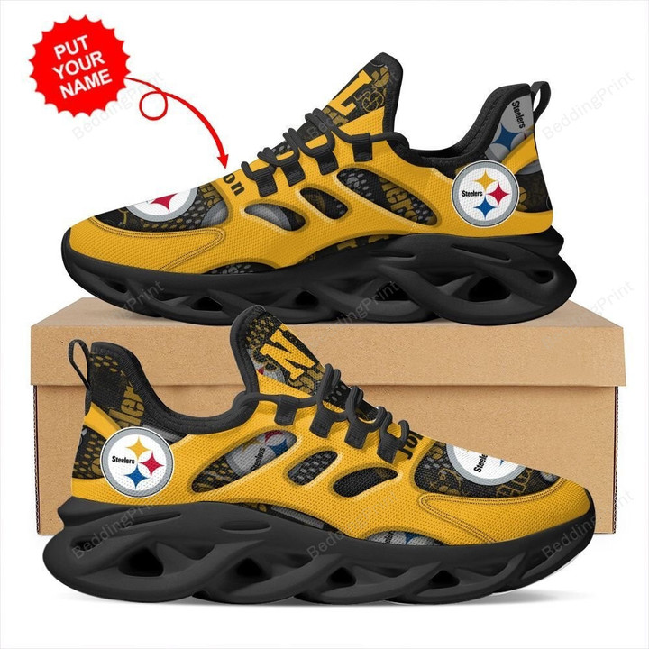 Pittsburgh Steelers Custom Name NFL Max Soul Shoes