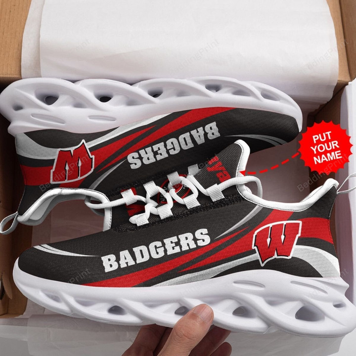NCAA Wisconsin Badgers Custom Personalized Max Soul Shoes