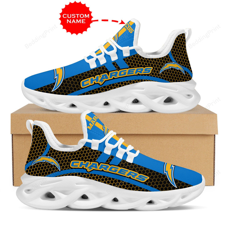 Los Angeles Chargers NFL Custom Name Max Soul Shoes