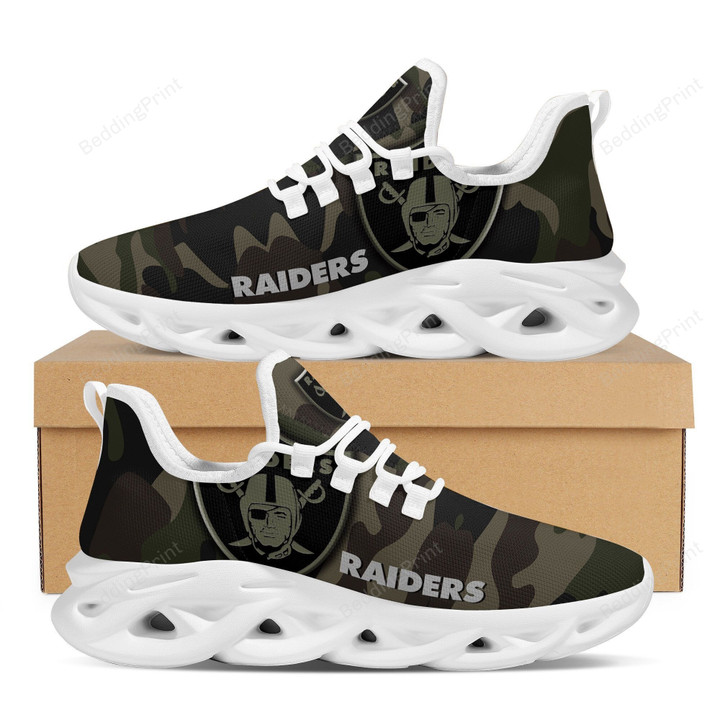 NFL Las Vegas Raiders Camo Camouflage Design Max Soul Shoes